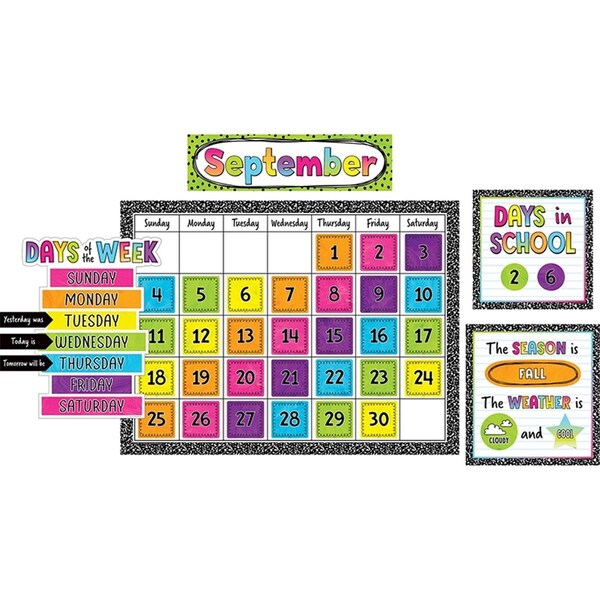 Teacher Created Resources 24 x 18 in. Brights 4Ever Calendar Bulletin Board Set TCR6921 - main